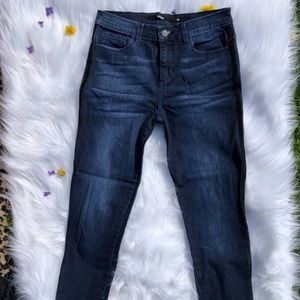 Harper Blue Denim Jeans with Velvet Side Seam
